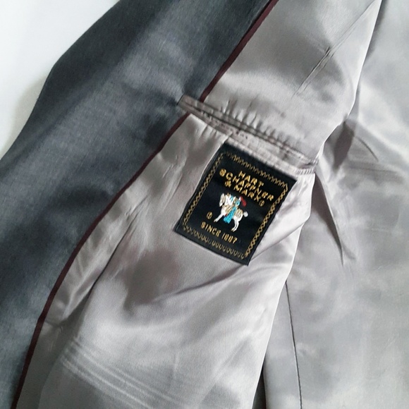 Hart Schaffner Marx Men's Solid Wool Suit 44S Gray - Picture 7 of 7